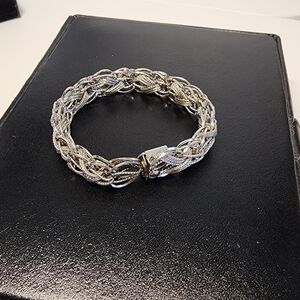 Elegant Silver Braided Bracelet